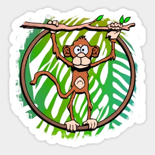 Hang in there, brave, like a monkey. Sticker